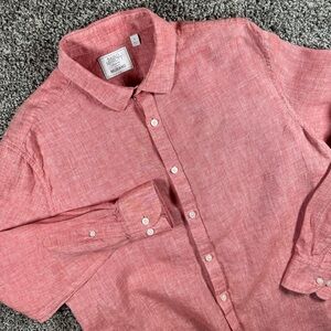 Baird McNutt Murano Men’s Large Red Long Sleeved Button Down Shirt Dress Casual